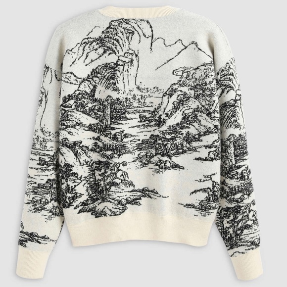NWT toile print sweater XL ivory/black - Picture 2 of 6